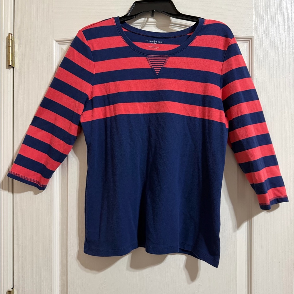 Ladies Karen Scott Sport 3/4 Sleeve Shirt